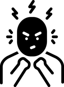 sólido icono para ira vector