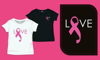 amor pecho cáncer camiseta diseño vector