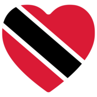 Trinidad and Tobago flag in heart shape. Flag of Trinidad and Tobago heart shape png