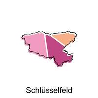 Schlusselfeld City Map illustration. Simplified map of Germany Country vector design template