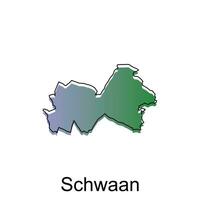 map City of Schwaan. vector map of the German Country. Vector illustration design template