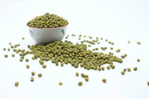 Green beans on a white background photo