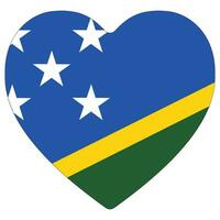 Solomon Islands flag heart shape. Flag of Solomon Islands flag love shape vector