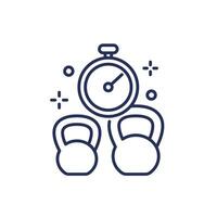 training or workout time line icon, vector