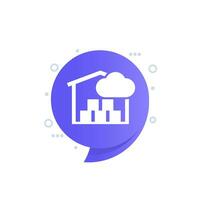 Cloud platform for warehouse icon for web vector