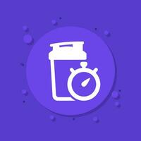 Shaker icon with timer, vector design