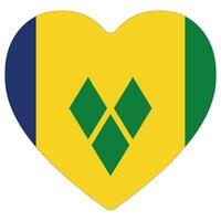 Flag of Saint Vincent and the Grenadines heart shape. Saint Vincent and the Grenadines flag vector