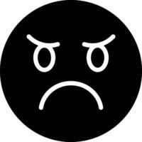 solid icon for angry vector