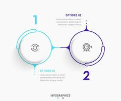 Vector Infographic label design template with icons and 2 options or steps. Can be used for process diagram, presentations, workflow layout, banner, flow chart, info graph.