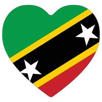 Saint Kitts and Nevis flag heart shape. Flag of Saint Kitts and Nevis heart shape vector