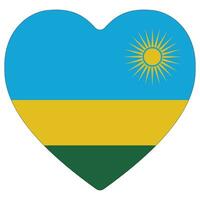 Ruanda bandera corazón forma. bandera de Ruanda corazón forma vector