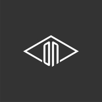 Initials ON logo monogram with simple diamond line style design vector