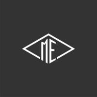 Initials ME logo monogram with simple diamond line style design vector