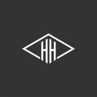 Initials HH logo monogram with simple diamond line style design vector