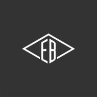 iniciales eb logo monograma con sencillo diamante línea estilo diseño vector