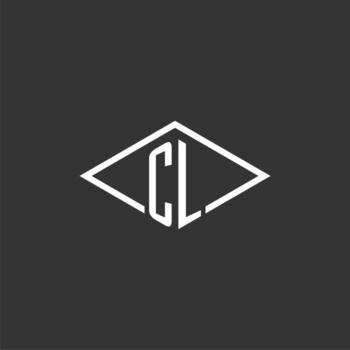 Initials CL logo monogram with simple diamond line style design vector