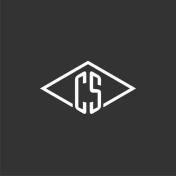 Initials CS logo monogram with simple diamond line style design vector