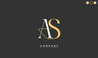 AS Alphabet letters Initials Monogram logo SA, A and S vector