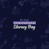 International literacy day, 8th sept international literacy day vector