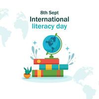 International literacy day, 8th sept international literacy day vector