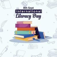 International literacy day, 8th sept international literacy day vector