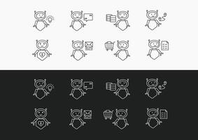 Innovative AI Robot Icons for Creative Projects. AI Robot Illustration Pack for Artificial Intelligence, Chat, GPT, and Automation Technology. Vector Icons.