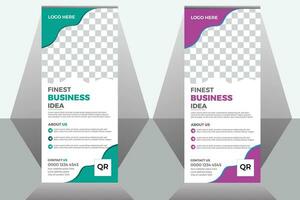 Creative business roll up banner design template vector