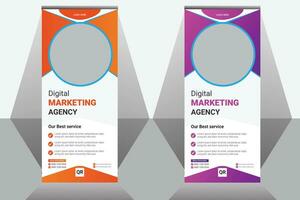 Corporate business marketing roll up banner template. vector