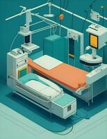 operating room flat color style illustration photo