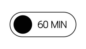 60 Minutes Timer Icon, Modern Minimal Design. Isolated Vector