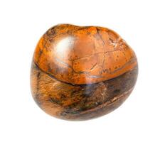 Tiger-eye gem stone isolated on white photo