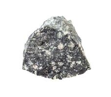 unpolished andesite rock isolated on white photo