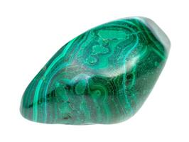 rolled Malachite gemstone isolated on white photo