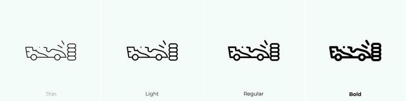 accidente icono. delgado, luz, regular y negrita estilo diseño aislado en blanco antecedentes vector