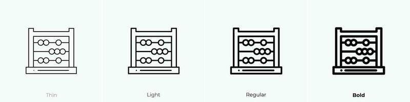 abacus icon. Thin, Light, Regular And Bold style design isolated on white background vector