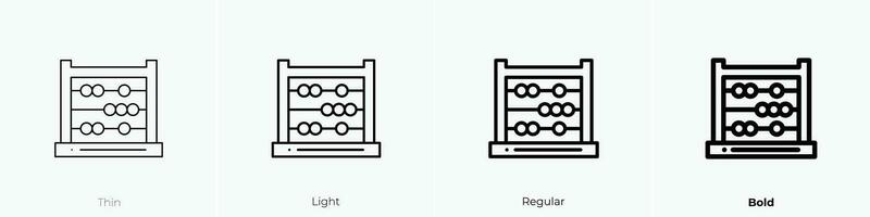 abacus icon. Thin, Light, Regular And Bold style design isolated on white background vector