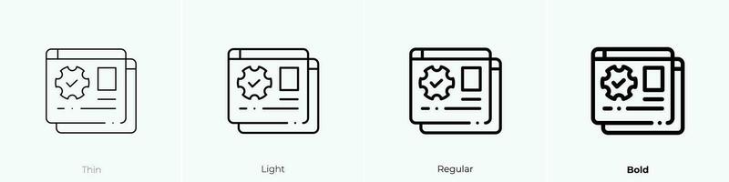 access icon. Thin, Light, Regular And Bold style design isolated on white background vector