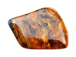 tumbled Pietersite gem stone isolated on white photo