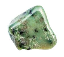 tumbled Grossular green garnet gemstone isolated photo