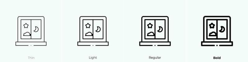 window icon. Thin, Light, Regular And Bold style design isolated on white background vector