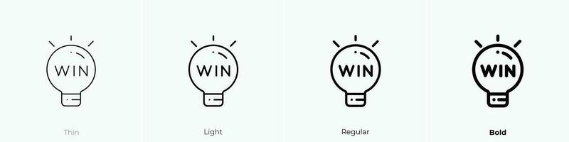 winning icon. Thin, Light, Regular And Bold style design isolated on white background vector