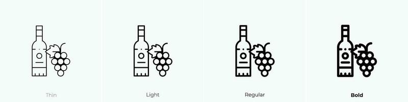 vino icono. delgado, luz, regular y negrita estilo diseño aislado en blanco antecedentes vector