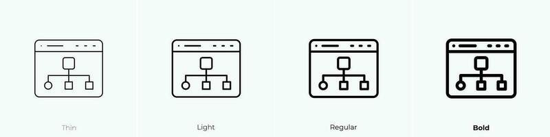 window icon. Thin, Light, Regular And Bold style design isolated on white background vector