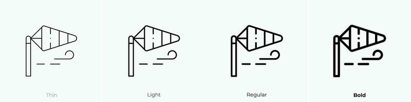 viento dirección icono. delgado, luz, regular y negrita estilo diseño aislado en blanco antecedentes vector