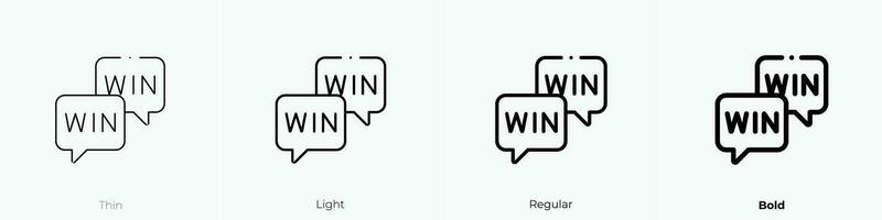 win win icon. Thin, Light, Regular And Bold style design isolated on white background vector