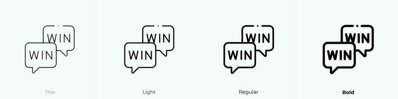 win win icon. Thin, Light, Regular And Bold style design isolated on white background vector