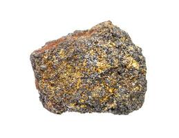 unpolished Magnetite with Chalcopyrite isolated photo