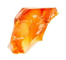 raw Carnelian rock isolated on white photo