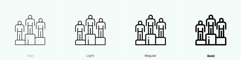 winning icon. Thin, Light, Regular And Bold style design isolated on white background vector