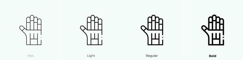 wired gloves icon. Thin, Light, Regular And Bold style design isolated on white background vector